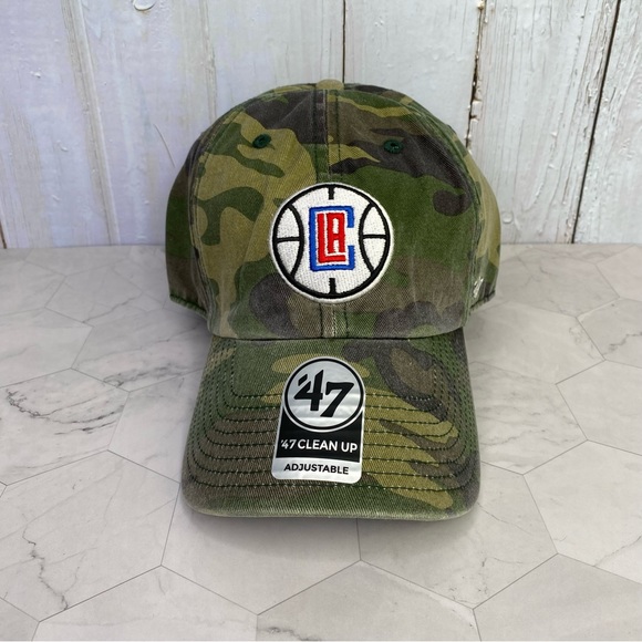 47 Brand Los Angeles Clippers Camo Green Hat Adjustable Strapback OSFA Cap New - Picture 1 of 5